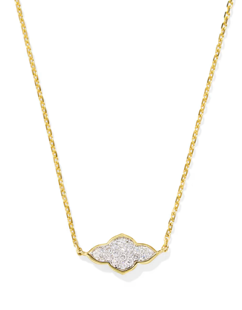 KENDRA SCOTT Abbie 14k Yellow Gold Pave Pendant Necklace