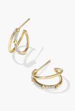 KENDRA SCOTT Astrid 14k Yellow Gold Split Hoop Earrings in White Diamond