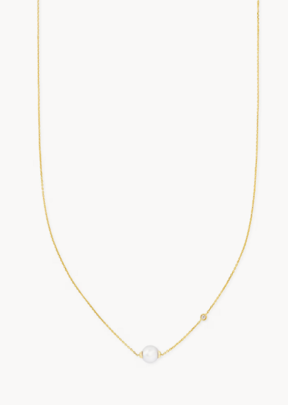 KENDRA SCOTT Cathleen 14k Yellow Gold Pendant Necklace Freshwater Cultured Pearl