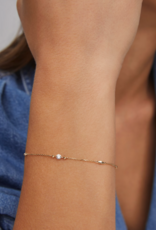 KENDRA SCOTT 0.10 ct Floating Lab Grown White Diamond Delicate Chain Bracelet in 14k Yellow Gold