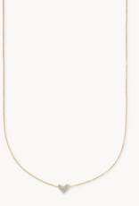 KENDRA SCOTT Heart 14k Yellow Gold Pendant Necklace in White Diamonds