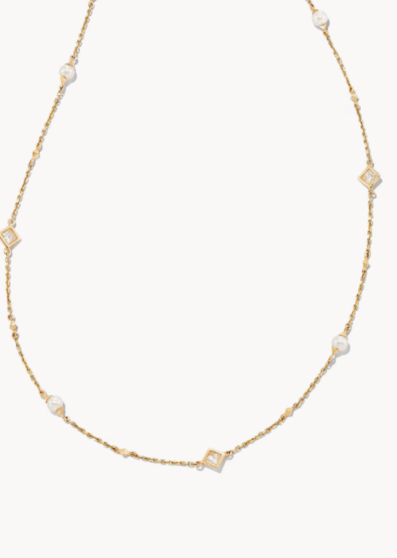 KENDRA SCOTT Michelle 14k Yellow Gold Strand Necklace in Freshwater Cultured Pearl