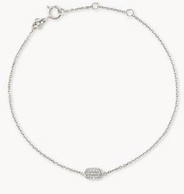 KENDRA SCOTT Millicent 14k White Gold Delicate Chain Bracelet in White Diamond
