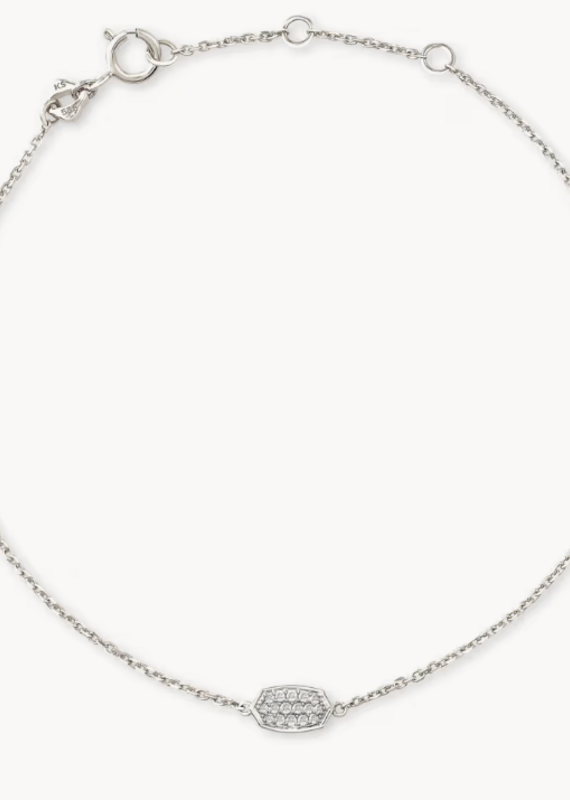 KENDRA SCOTT Millicent 14k White Gold Delicate Chain Bracelet in White Diamond
