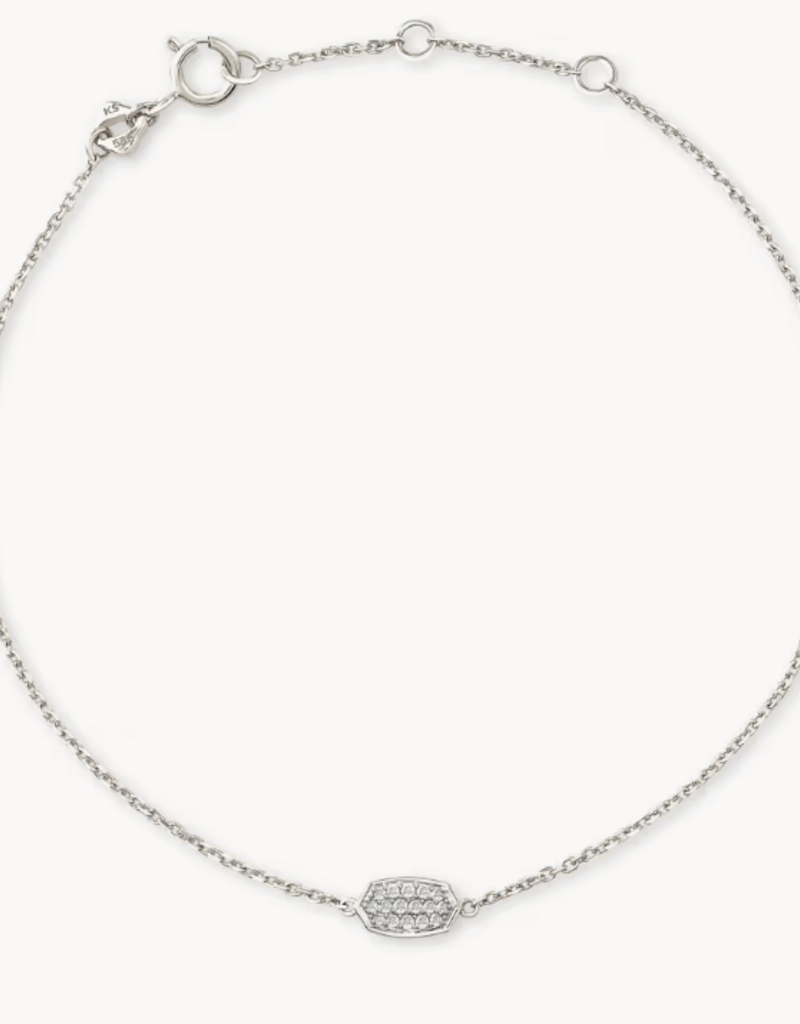 KENDRA SCOTT Millicent 14k White Gold Delicate Chain Bracelet in White Diamond