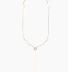 KENDRA SCOTT Tegan 14k Yellow Gold Y Necklace in White Diamond