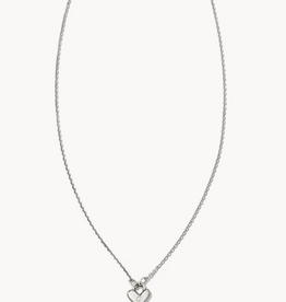KENDRA SCOTT Tiny Heart Padlock 14k White Gold Pendant Necklace in White Diamond