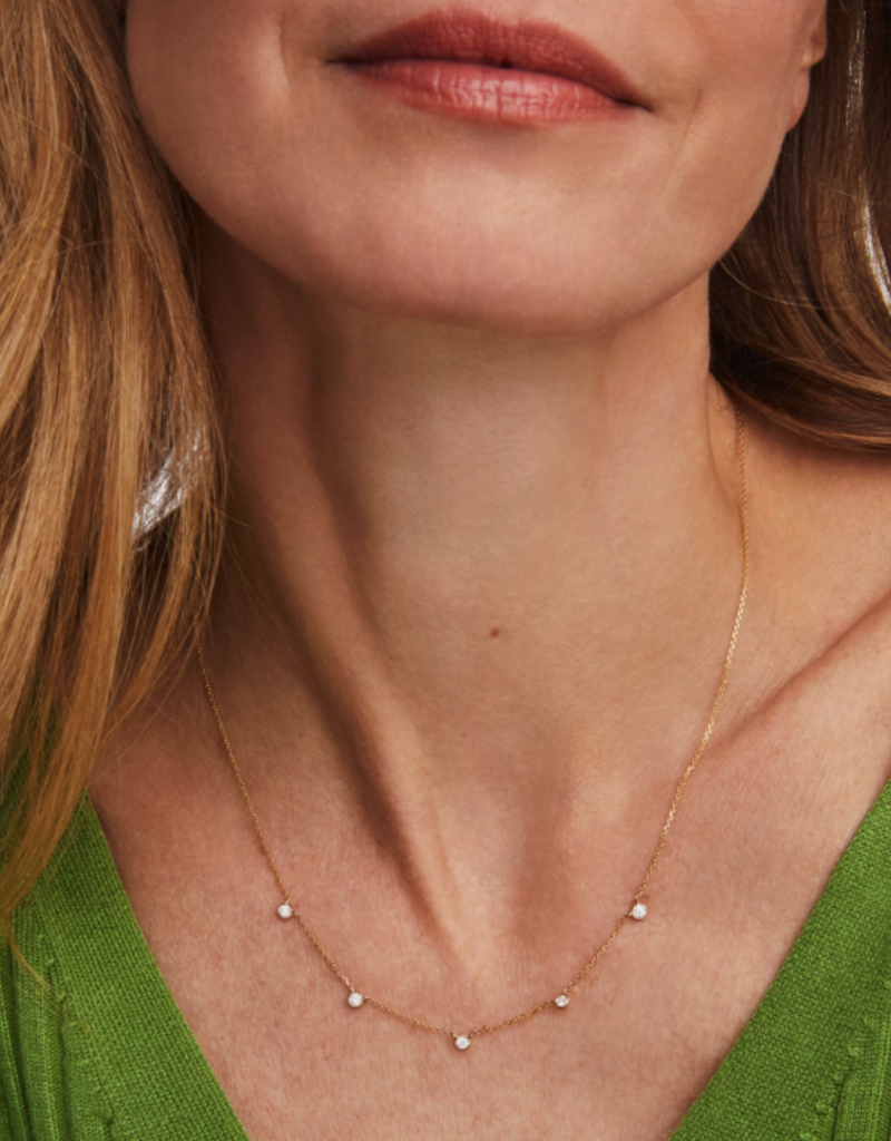 KENDRA SCOTT 0.3 ct Audrey 14k Yellow Gold Strand Necklace in White Diamond