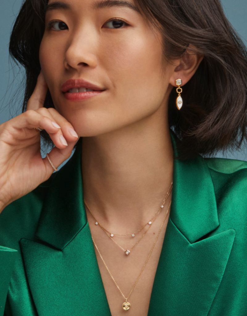 KENDRA SCOTT 0.3 ct Audrey 14k Yellow Gold Strand Necklace in White Diamond