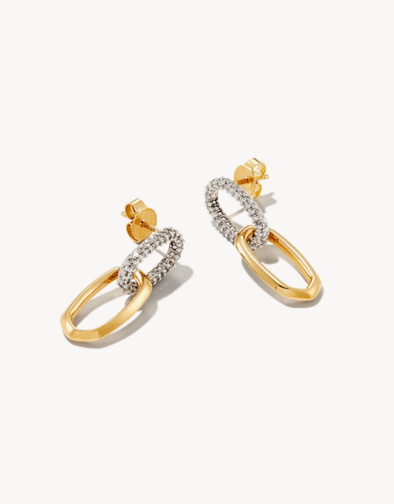 KENDRA SCOTT 0.42 ct Elisa 14k Yellow Gold Interlocking Drop Earrings in White Diamond