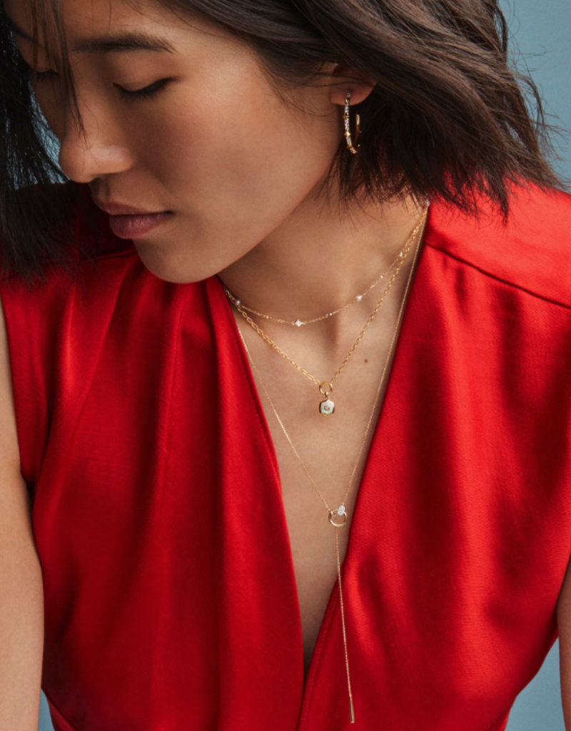 KENDRA SCOTT 0.55 ct Lab Grown White Diamond Astrid 14k Yellow Gold Hoops