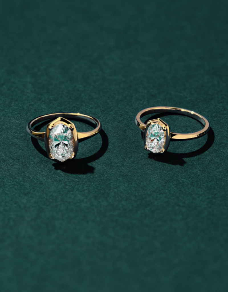 KENDRA SCOTT 2 ct Lab Grown White Diamond Custom Elisa Statement Ring in 14k Yellow Gold