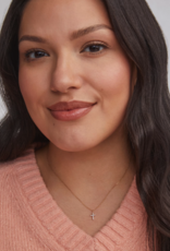 KENDRA SCOTT Cross 14k Yellow Gold Pendant Necklace in White Diamonds