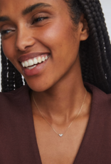 KENDRA SCOTT Heart 14k Yellow Gold Pendant Necklace in White Diamonds