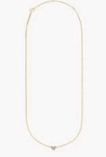 KENDRA SCOTT Heart 14k Yellow Gold Pendant Necklace in White Diamonds