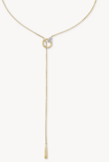 KENDRA SCOTT Tegan 14k Yellow Gold Y Necklace in White Diamond