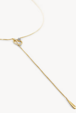 KENDRA SCOTT Tegan 14k Yellow Gold Y Necklace in White Diamond