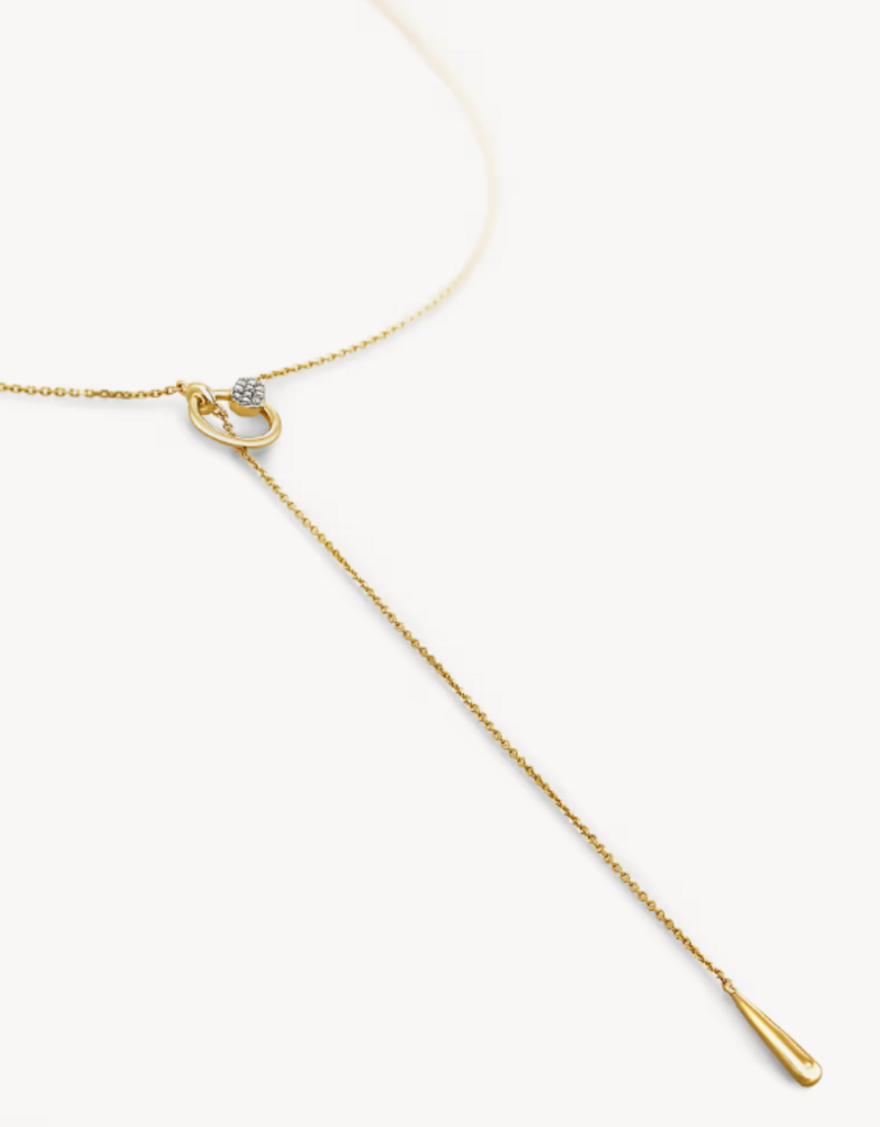 KENDRA SCOTT Tegan 14k Yellow Gold Y Necklace in White Diamond