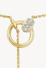 KENDRA SCOTT Tegan 14k Yellow Gold Y Necklace in White Diamond