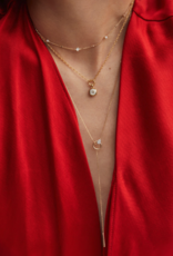 KENDRA SCOTT Tegan 14k Yellow Gold Y Necklace in White Diamond