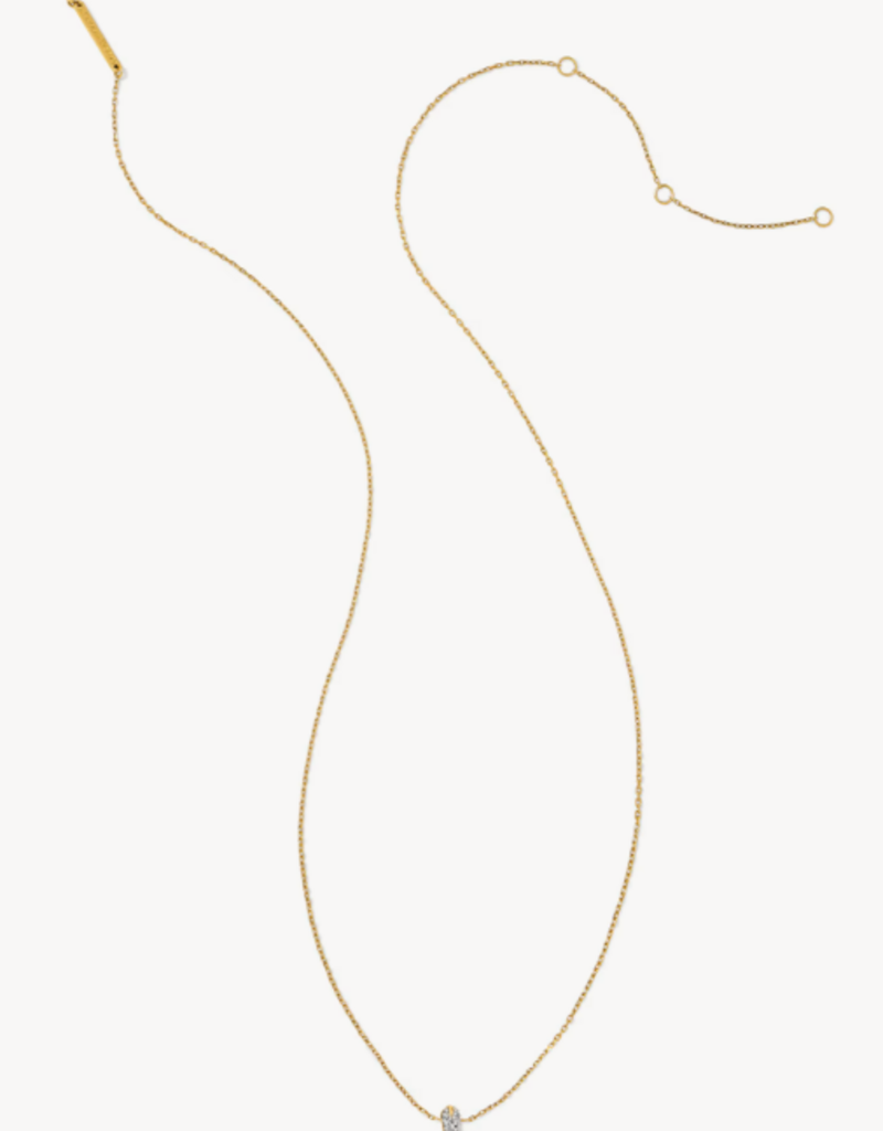 KENDRA SCOTT Tiny Cowboy Boot 14k Yellow Gold Pendant Necklace in White Diamond