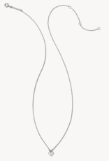 KENDRA SCOTT Tiny Heart Padlock 14k White Gold Pendant Necklace in White Diamond