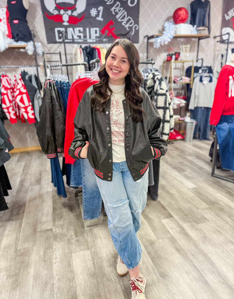 J.HOFFMAN'S Aviator Bomber Jacket- Black