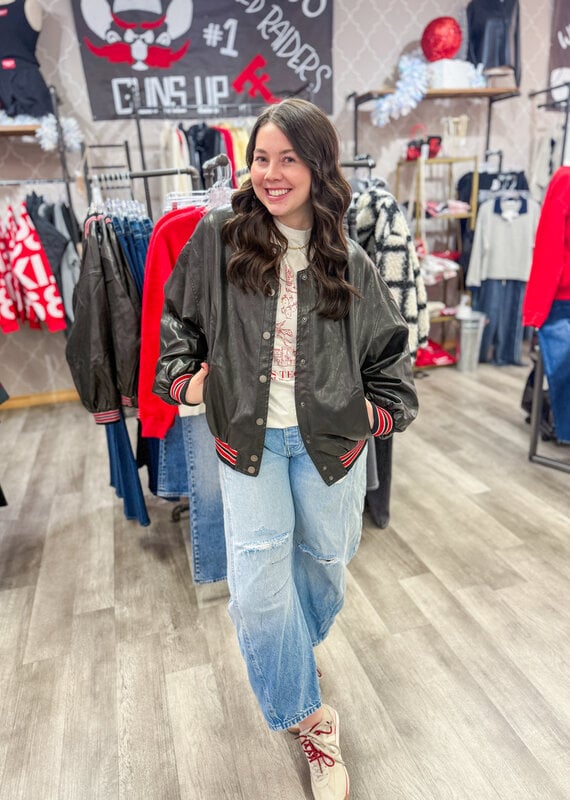 J.HOFFMAN'S Aviator Bomber Jacket- Black