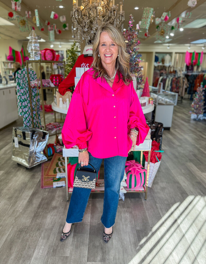 J.HOFFMAN'S Iris Top- Pink Faux Bois