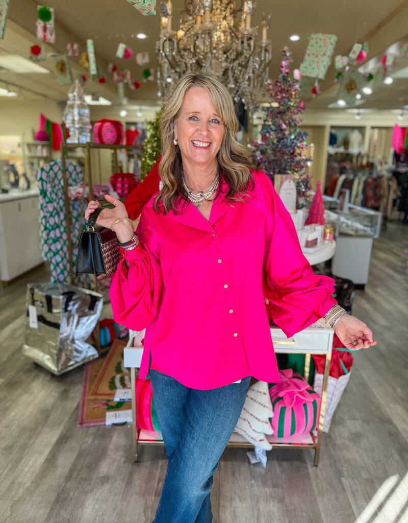 J.HOFFMAN'S Iris Top- Pink Faux Bois