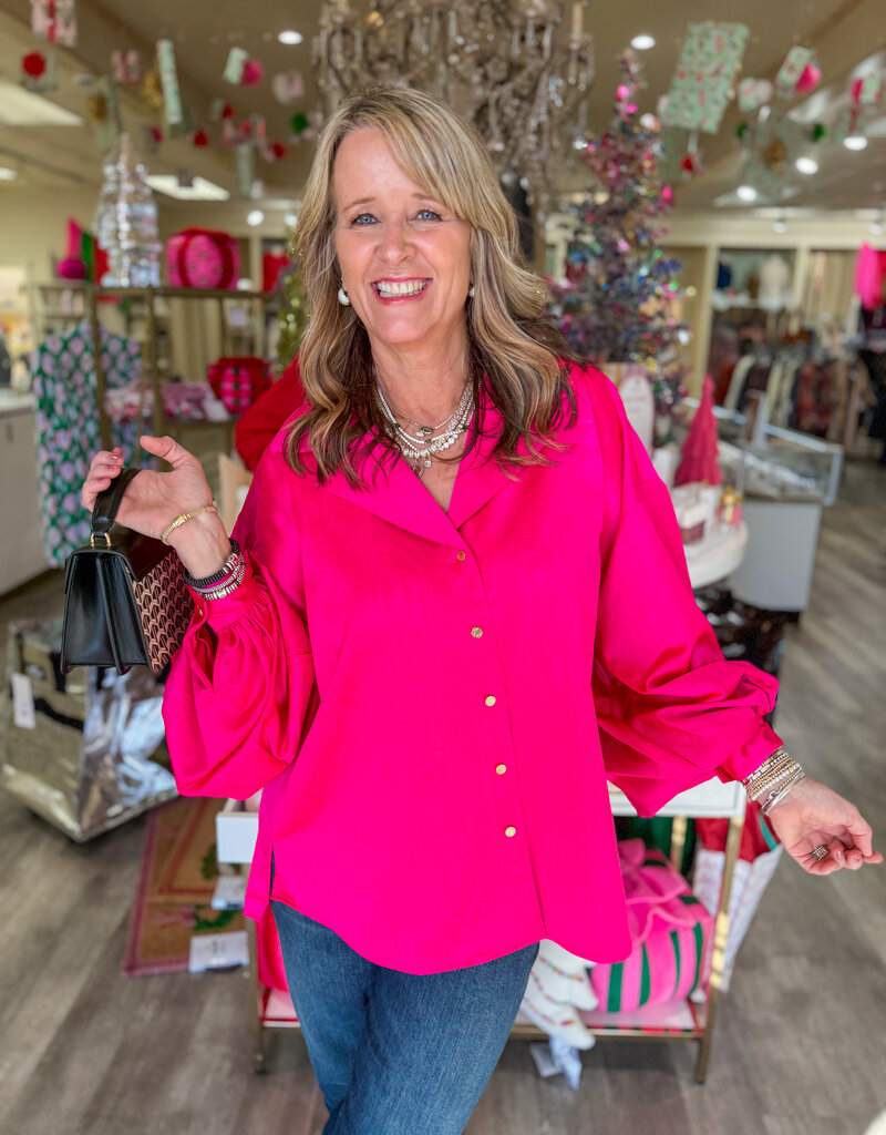 J.HOFFMAN'S Iris Top- Pink Faux Bois