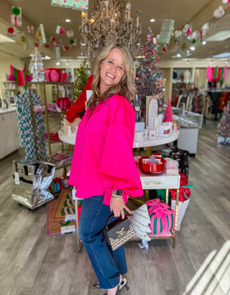 J.HOFFMAN'S Iris Top- Pink Faux Bois