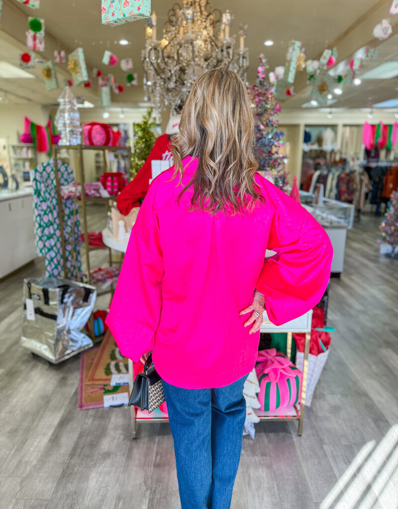 J.HOFFMAN'S Iris Top- Pink Faux Bois