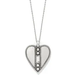 Pretty Tough Gem Heart Necklace in Crystal