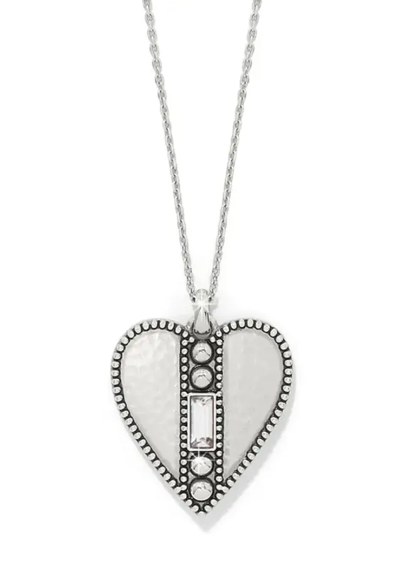 Pretty Tough Gem Heart Necklace in Crystal