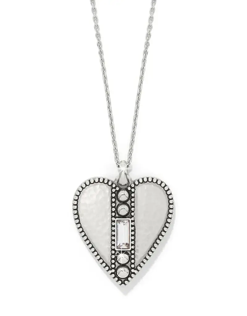 Pretty Tough Gem Heart Necklace in Crystal