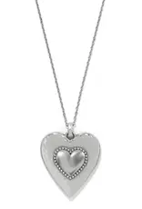Pretty Tough Gem Heart Necklace in Crystal