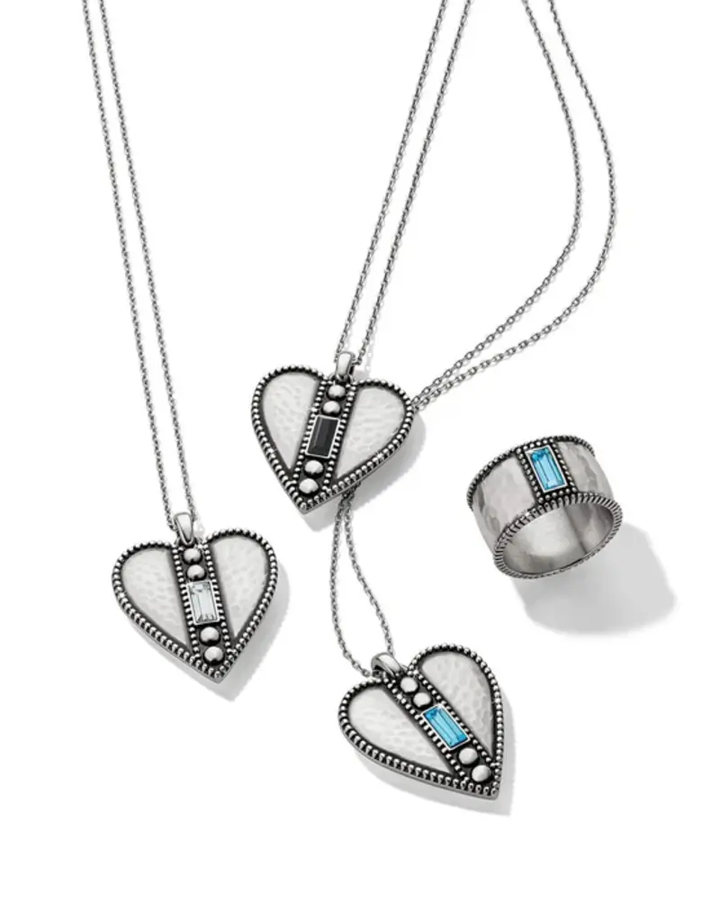 Pretty Tough Gem Heart Necklace in Crystal