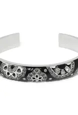 Flora Double Hinged Bangle in Black