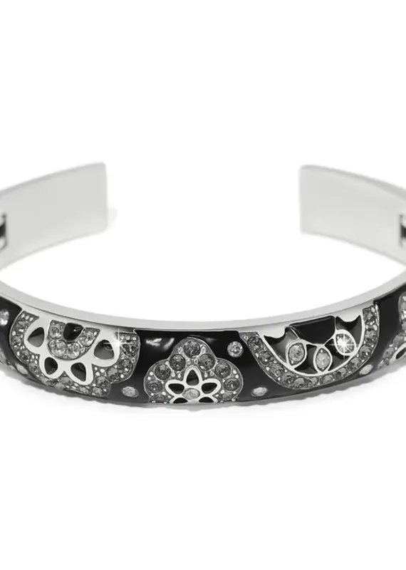 Flora Double Hinged Bangle in Black