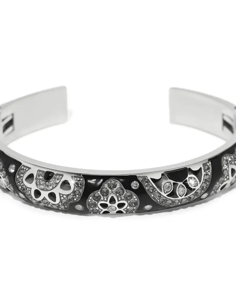 Flora Double Hinged Bangle in Black