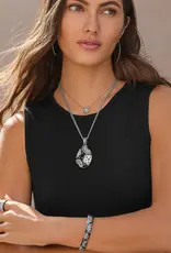 Flora Double Hinged Bangle in Black