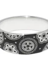 Flora wide Hinged Bangle in Black
