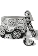 Flora wide Hinged Bangle in Black
