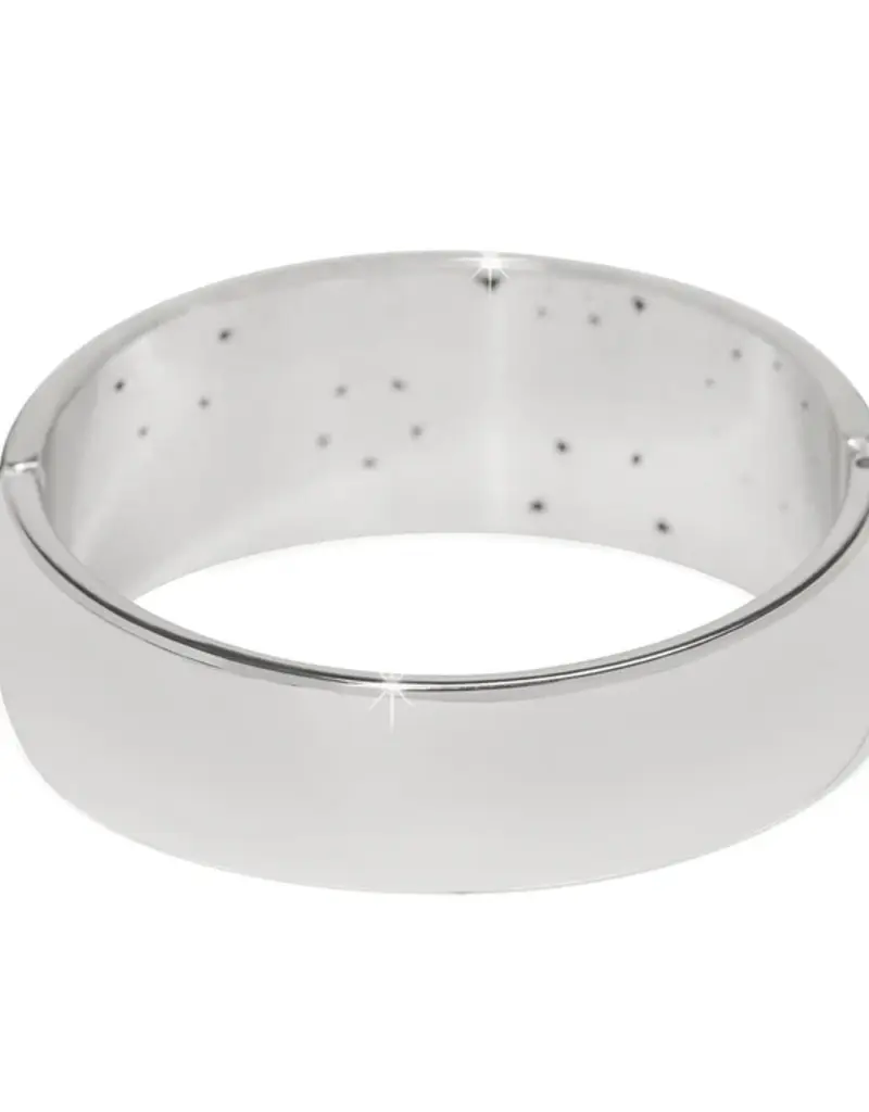 Flora wide Hinged Bangle in Black