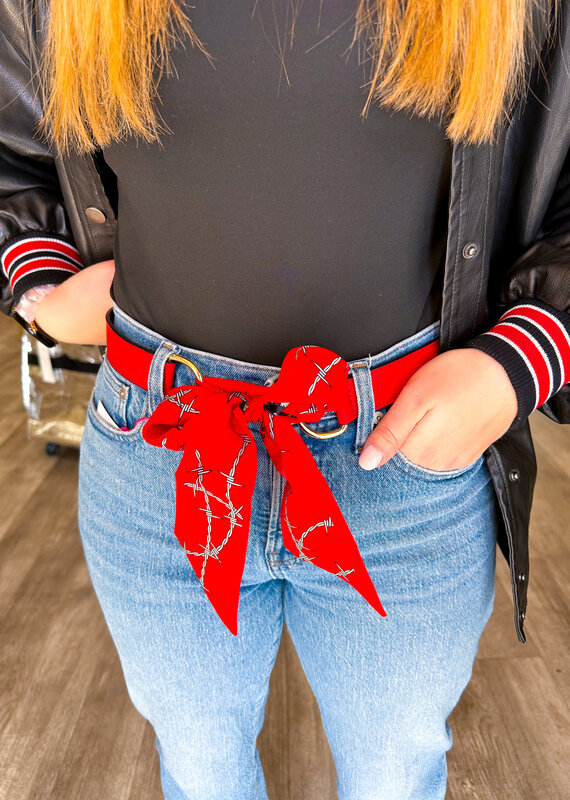 J.HOFFMAN'S Loop Skinny Scarf Belt- Reversible