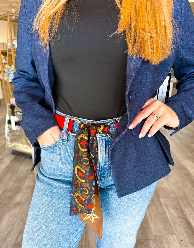 J.HOFFMAN'S Loop Skinny Scarf Belt- Reversible