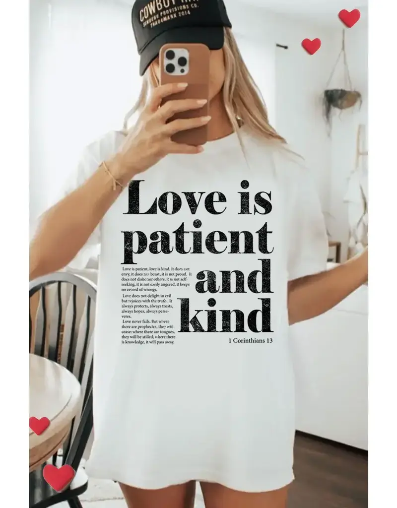 J.HOFFMAN'S Love is Patient Tee- White