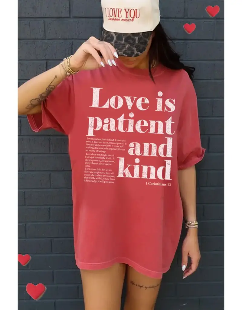 J.HOFFMAN'S Love is Patient Tee- Red