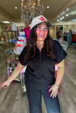 J.HOFFMAN'S Devlin Popover Top- Black